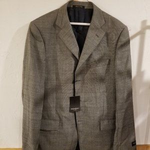 NWT 46L Yves Saint Laurent Sport Coat Gray Plaid